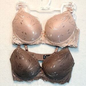 Rene Rofe Lace Underwire Push-Up Bra Set, Beige Taupe NWOT